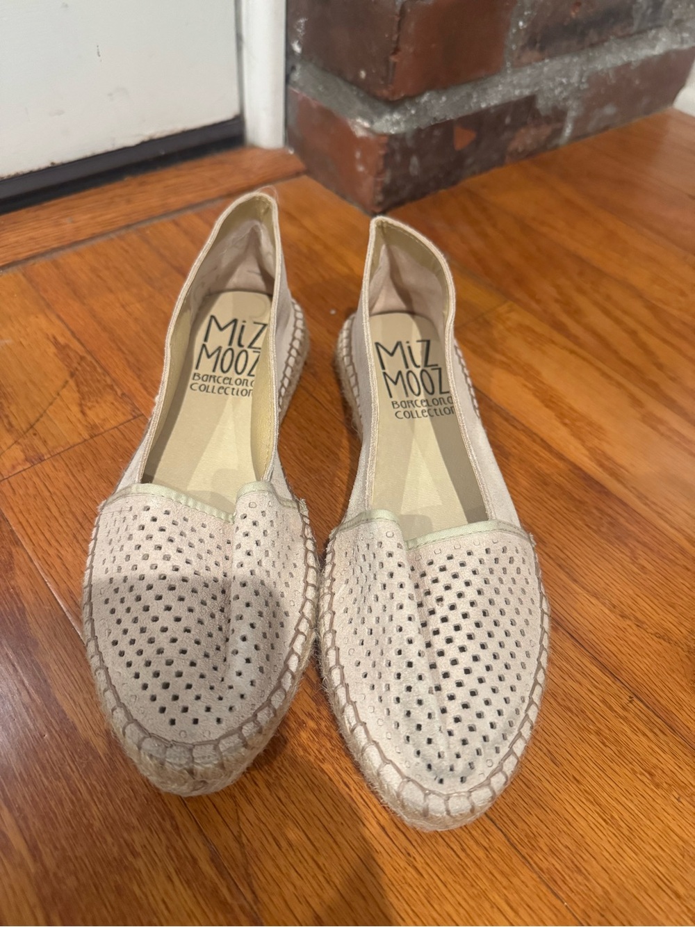 Miz Mooz Light Beige Perforated Espadrilles